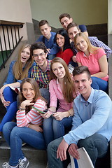 Image showing happy teens group in school