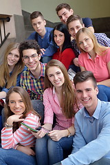 Image showing happy teens group in school