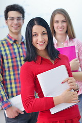 Image showing happy teens group in school