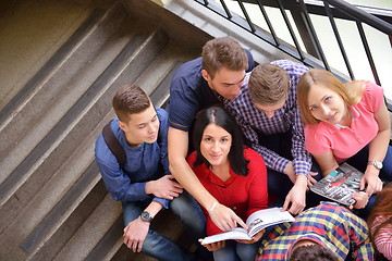 Image showing happy teens group in school