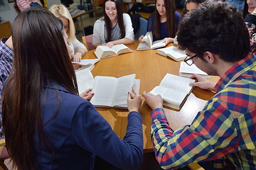 Image showing happy teens group in school