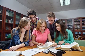 Image showing happy teens group in school