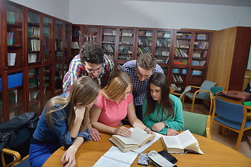 Image showing happy teens group in school