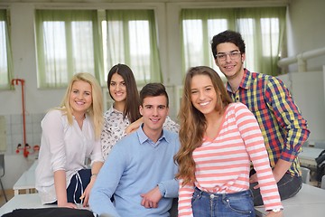 Image showing happy teens group in school