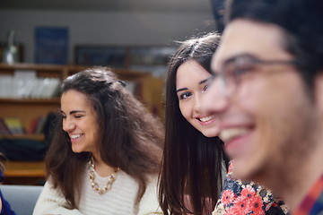 Image showing happy teens group in school