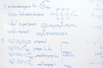 Image showing chemical molecule structure on white boar