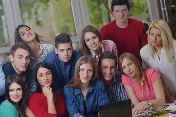 Image showing happy teens group in school