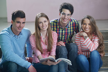 Image showing happy teens group in school