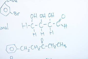 Image showing chemical molecule structure on white boar