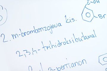 Image showing chemical molecule structure on white boar