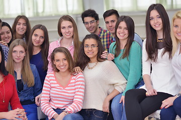 Image showing happy teens group in school