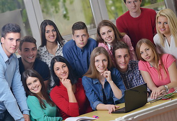 Image showing happy teens group in school