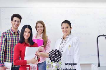 Image showing happy teens group in school