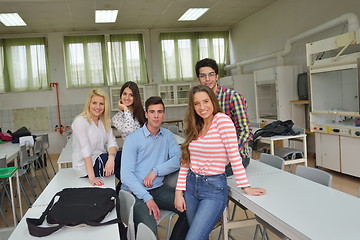 Image showing happy teens group in school