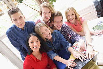 Image showing happy teens group in school