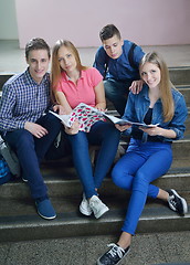 Image showing happy teens group in school