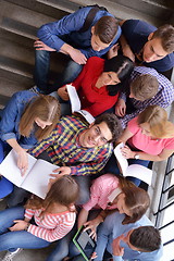 Image showing happy teens group in school