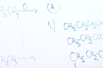 Image showing chemical molecule structure on white boar