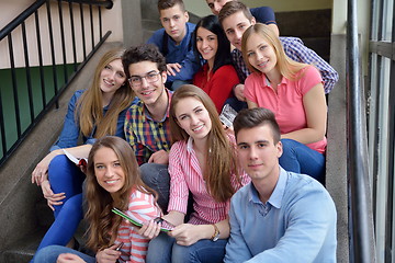 Image showing happy teens group in school