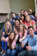 Image showing happy teens group in school