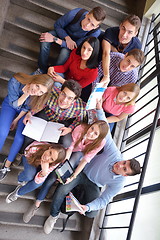 Image showing happy teens group in school