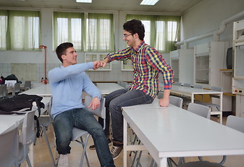 Image showing happy teens group in school