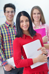 Image showing happy teens group in school