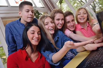 Image showing happy teens group in school