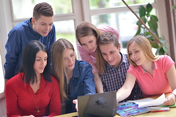 Image showing happy teens group in school