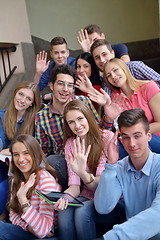 Image showing happy teens group in school