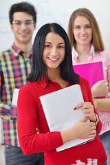 Image showing happy teens group in school