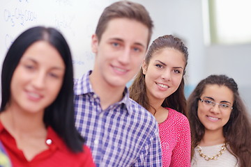 Image showing happy teens group in school