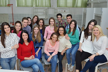 Image showing happy teens group in school