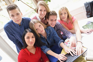 Image showing happy teens group in school