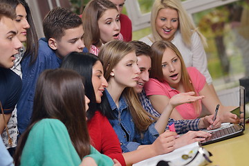 Image showing happy teens group in school