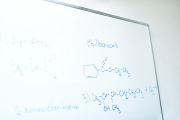 Image showing chemical molecule structure on white boar