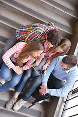 Image showing happy teens group in school