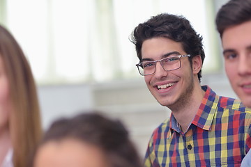 Image showing happy teens group in school