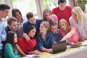 Image showing happy teens group in school