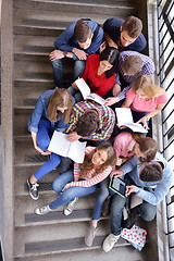 Image showing happy teens group in school