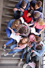 Image showing happy teens group in school