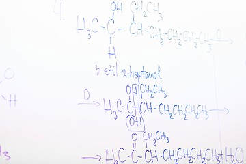 Image showing chemical molecule structure on white boar