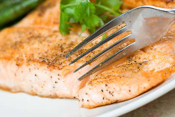 Image showing Baked salmon