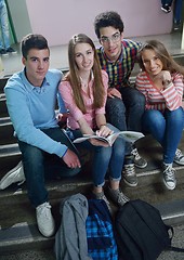 Image showing happy teens group in school