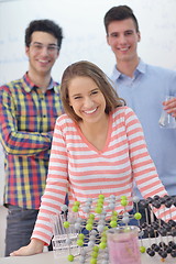 Image showing happy teens group in school