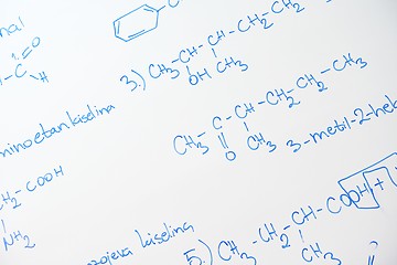 Image showing chemical molecule structure on white boar