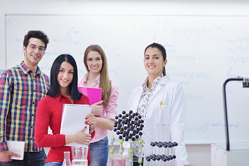 Image showing happy teens group in school