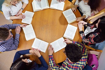 Image showing happy teens group in school