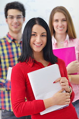 Image showing happy teens group in school