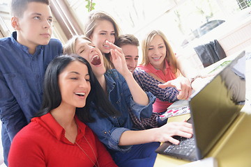 Image showing happy teens group in school